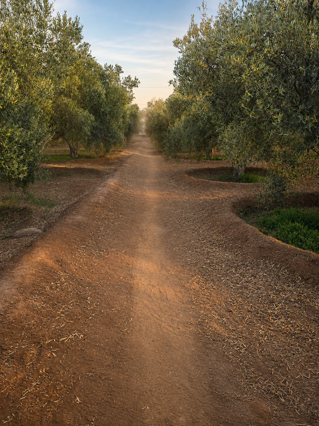 Allée d'oliviers du domaine Tazitunt